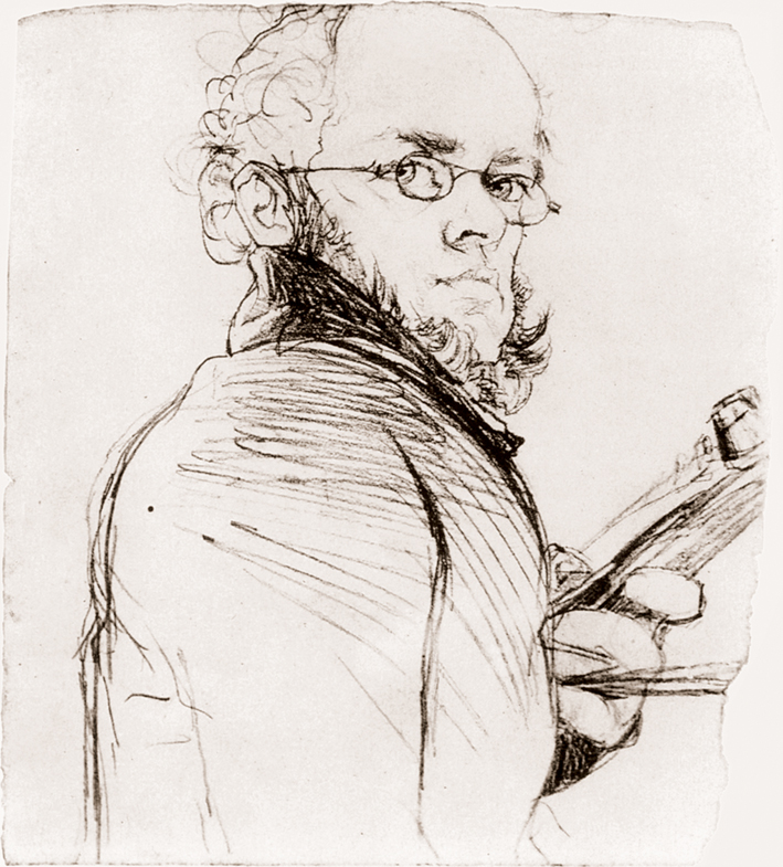  Adolpyh Von Menzel —— 拿调色板的自画像